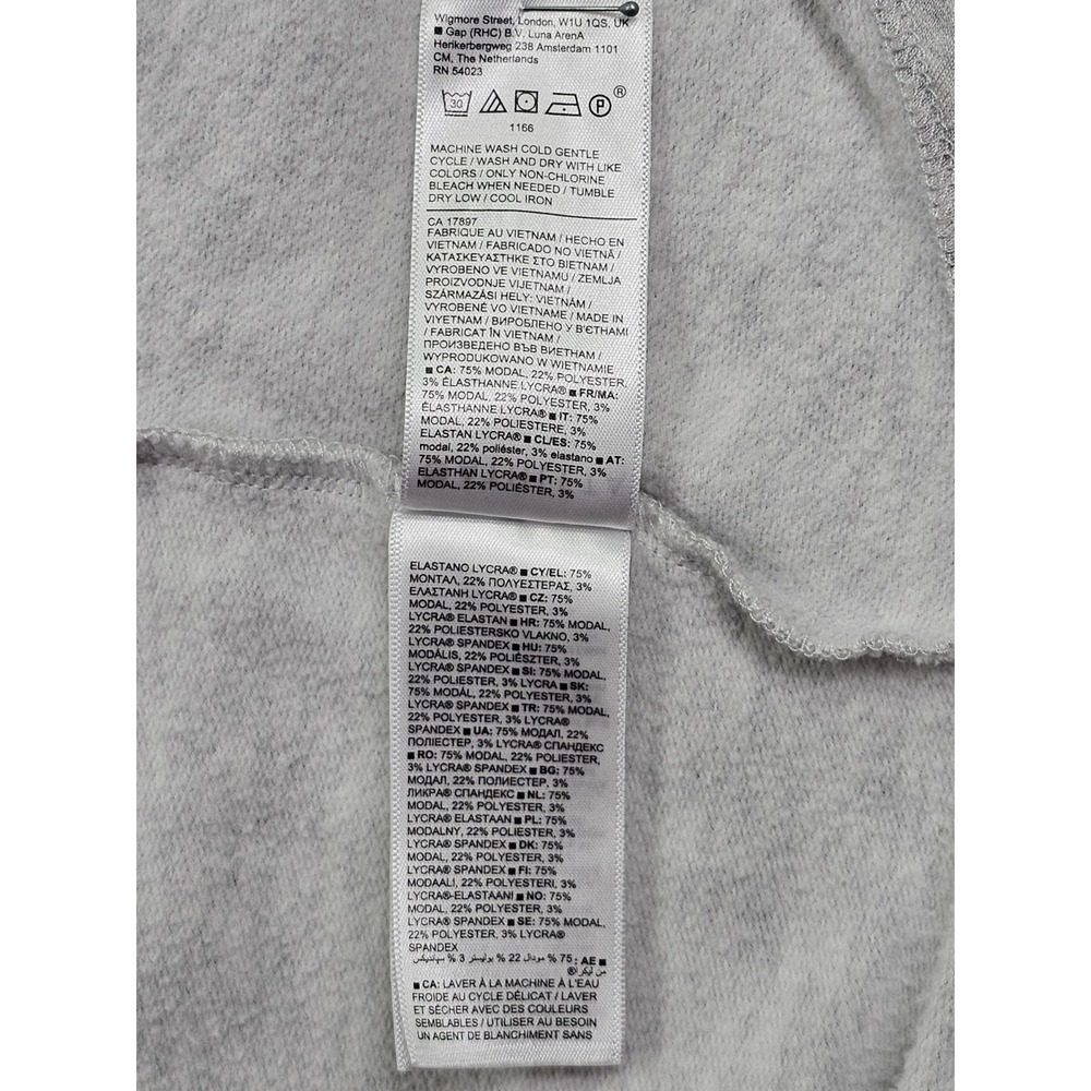 ATHLETA Purana Wrap Sweatshirt Med Hoodie Draped Pullover Modal Blend Light Gray - Picture 13 of 15